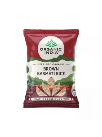 Коричневый рис басмати, 1 кг, Органик Индия; Brown Basmati Rice, 1 kg, Organic India